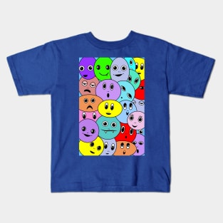 Smiley faces Fun Cartoon pattern Kids T-Shirt